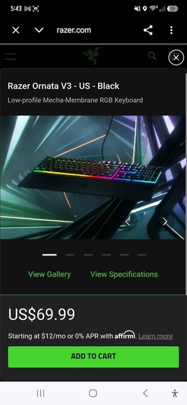 Razer Ornata Chroma Gaming Keyboard